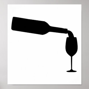 Poster Verre à bouteilles de vin