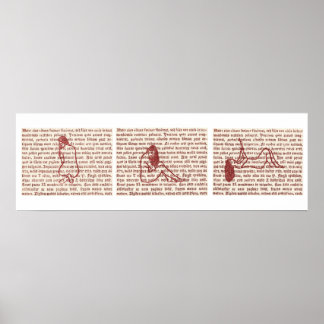 Poster Verre à mots gravés