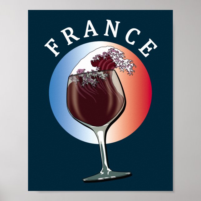 Poster Verre de vin français - France (Devant)