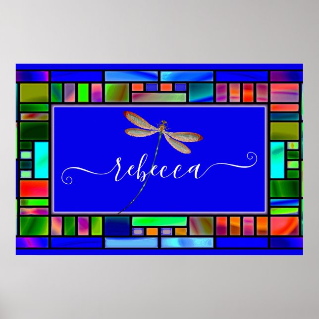 Poster Verre et libellule personnalisées (Devant)
