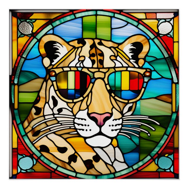 Poster Verre léopard (Devant)