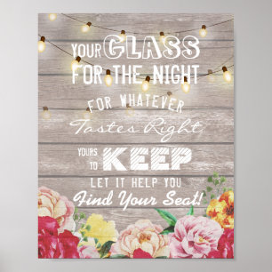 Poster Verre mariage Pour La Nuit Trouvez Votre Siège