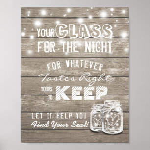 Poster Verre mariage Pour La Nuit Trouvez Votre Siège