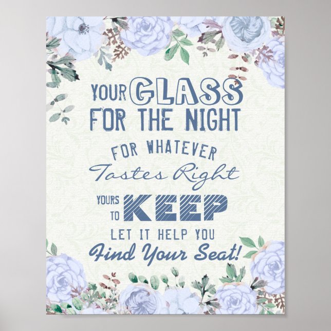 Poster Verre mariage Pour La Nuit Trouvez Votre Siège (Devant)