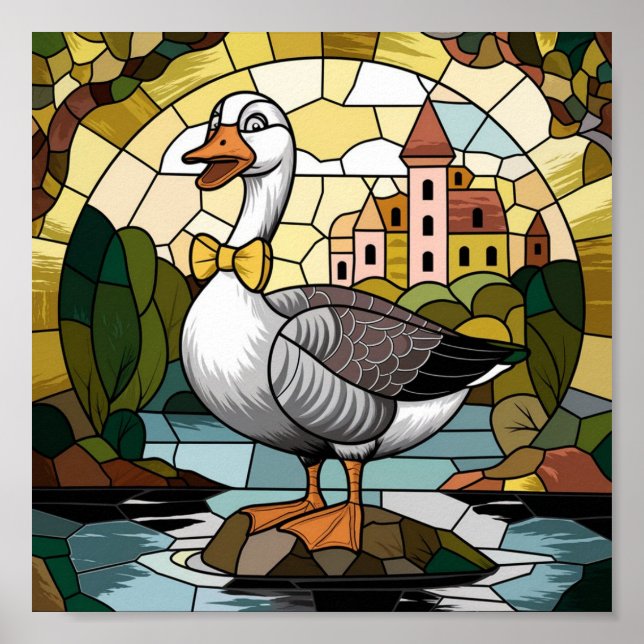 Poster Verre Tiré Art, Verre Tiré Oie Silencieuse (Devant)
