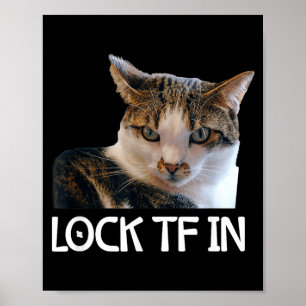 Poster Verrouille Tf dans Cat Focus Mindset Meme Drôle