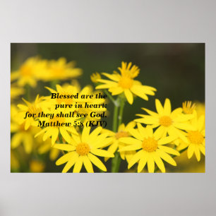Poster Vers biblique de 5:8 de Matthew avec les fleurs