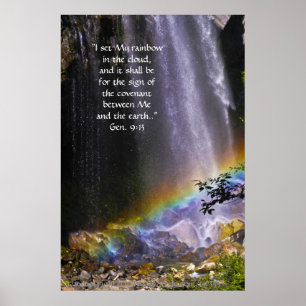Poster Vers de l'impression w/Scripture de cascade et