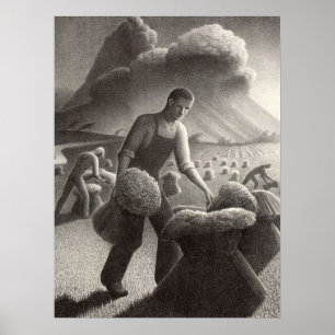 Poster Vers la tempête par Grant Wood