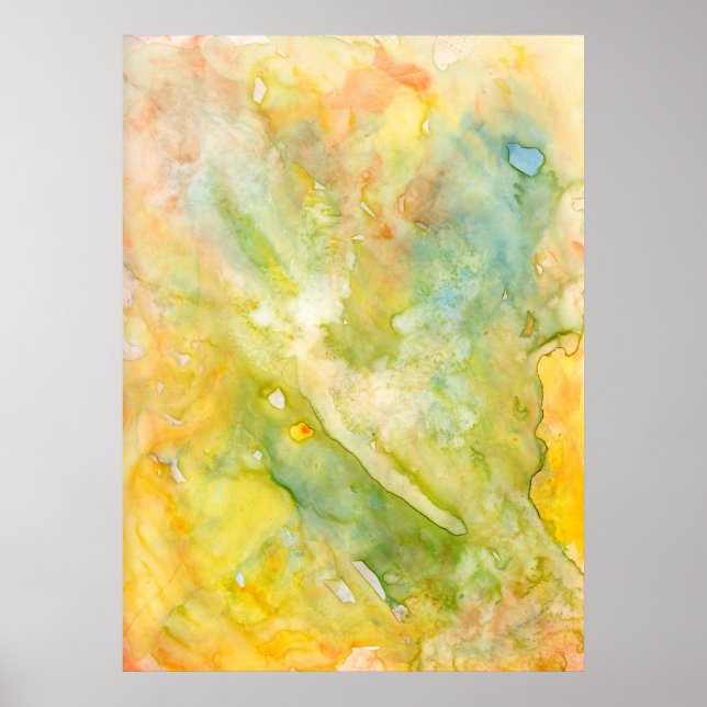 Poster Vers l'aquarelle humide Abstraite légère (Devant)
