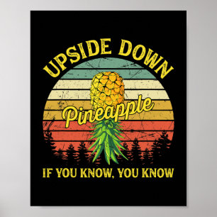 Poster Vers le bas Ananas Swinger Tshirt Swingers Vie