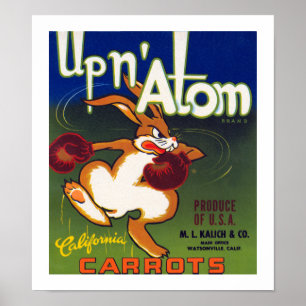 Poster Vers le haut des carottes de la Californie d'atome