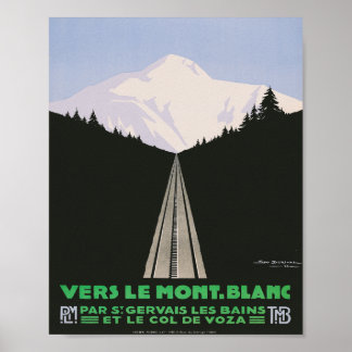 Poster Vers Le Mont Blanc Vintage voyage