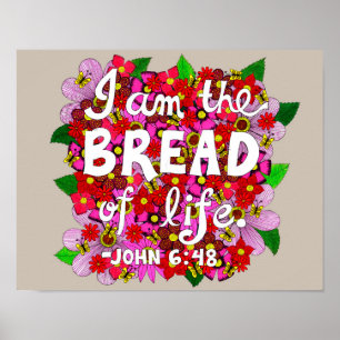 Poster Vers rose de bible de typographie de griffonnage