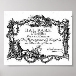 Poster Versailles - Billet tu mariage d'entrée - 1745