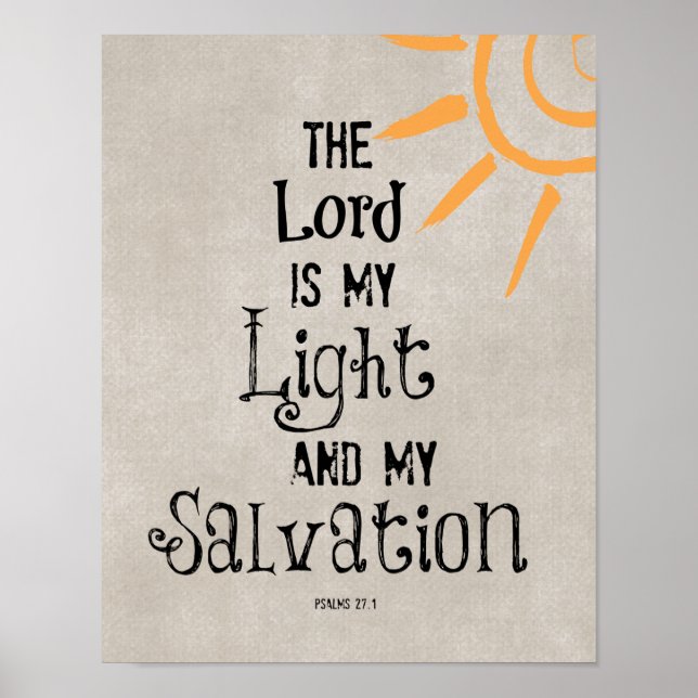 Poster Verse biblique : Le Seigneur est ma Lumière et ma  (Devant)