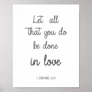 Poster Verse de la Bible Que tout ce que vous faites soit