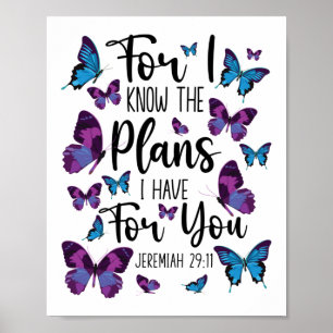 Poster Verset Bible Car Je Connais Les Plans Que J'Ai Pou