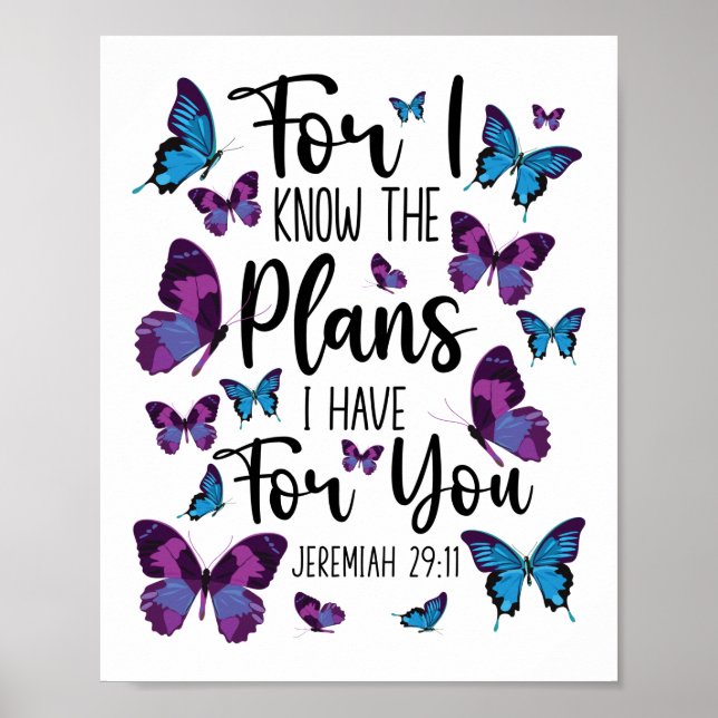 Poster Verset Bible Car Je Connais Les Plans Que J'Ai Pou (Devant)