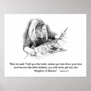 Poster Verset Bible : Dessin Au Crayon De Petite Peinture