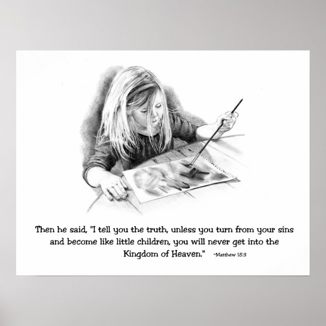 Poster Verset Bible : Dessin Au Crayon De Petite Peinture (Devant)