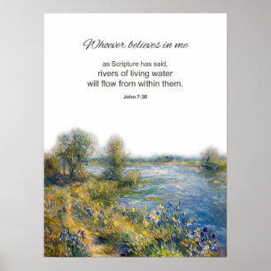 Poster Verset Bible Jean 7:38 Quiconque Croit En Moi