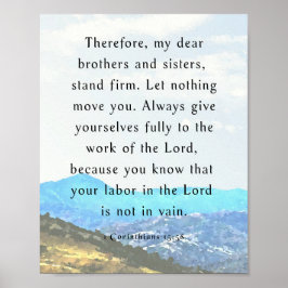 Poster verset biblique, 1 Corinthiens 15:58,