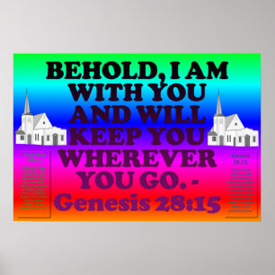 Poster verset biblique de Genèse 28:15.