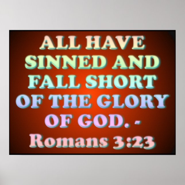 Poster verset biblique de Romains 3:23. (Devant)
