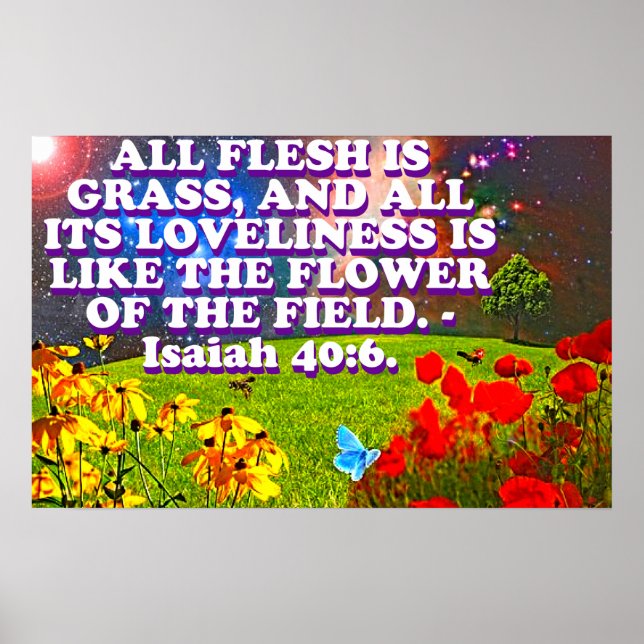 Poster verset biblique d'Ésaïe 40:6. (Devant)