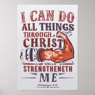 Poster Verset Biblique - Je peux faire toutes choses par