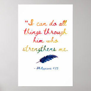 Poster Verset biblique pour être fort - Phil. 4:13