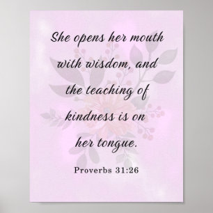 Poster Verset biblique, Proverbes 31:26