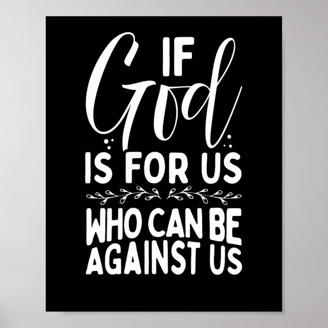 Poster Verset biblique Si Dieu Est Pour Nous Qui Peuvent  (Devant)