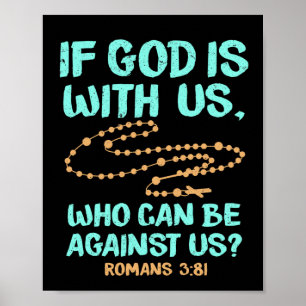 Poster Verset biblique Si Dieu Est Pour Nous Qui Peuvent 