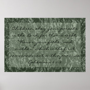 Poster verset biblique sur la famille Ephésiens 6:1-2