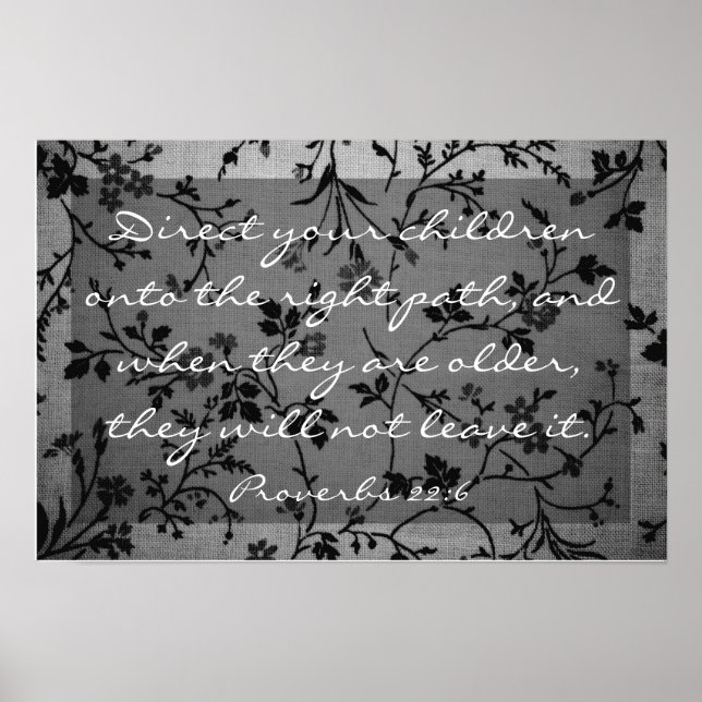 Poster verset biblique sur les proverbes familiaux 22:6 (Devant)