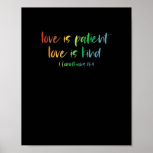 Poster Verset de la Bible chrétienne L'amour est patient