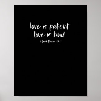 Poster Verset de la Bible chrétienne L'amour est patient
