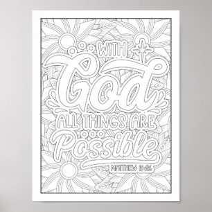 Poster Verset de la Bible/Coloration des adultes chrétien