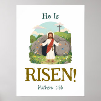 Poster Verset de la Bible de Pâques pour enfants Écriture