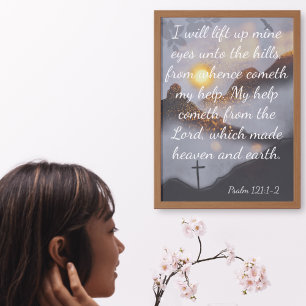 Poster Verset de la Bible Inspirant Montagne Vista Art Mu