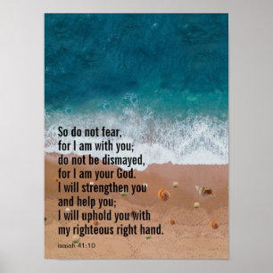Poster Verset de la Bible Inspirant Personnalisé de Plage