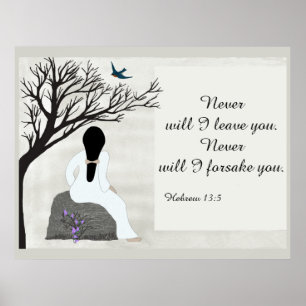 Poster Verset de la Bible Inspirante : "Jamais je ne vous