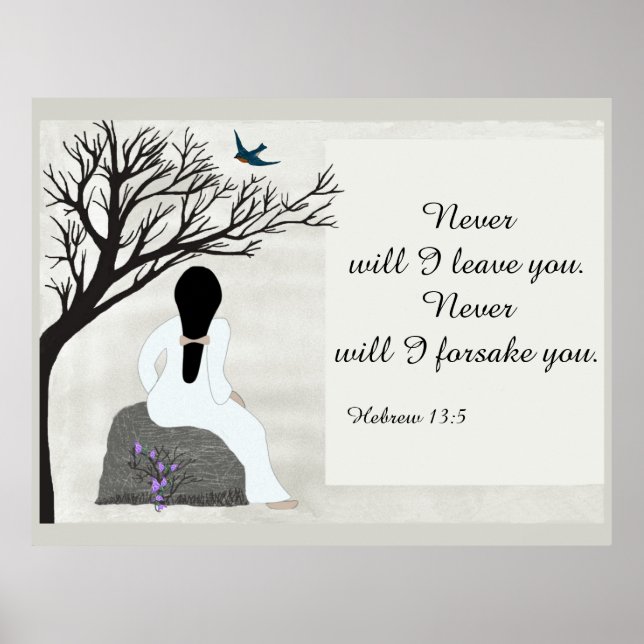 Poster Verset de la Bible Inspirante : "Jamais je ne vous (Devant)