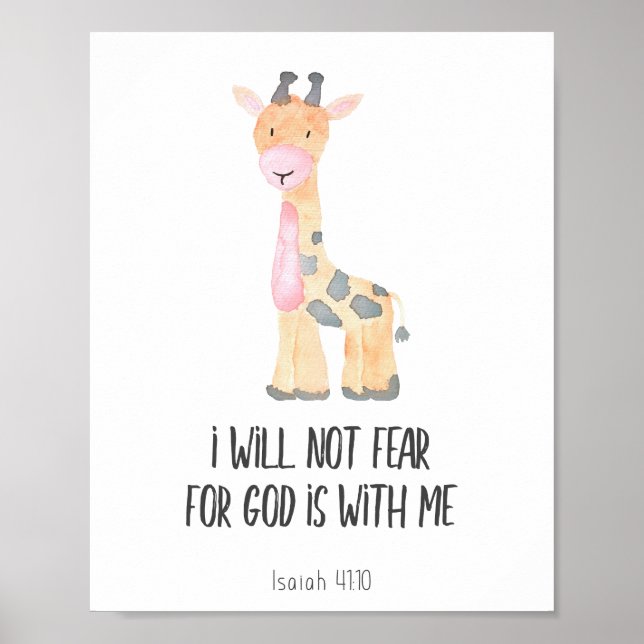 Poster Verset de la Bible pour enfants Je ne crains pas (Devant)