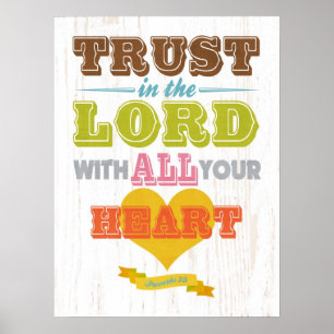 Poster Versets bibliques chrétiens - Proverbes 3:5
