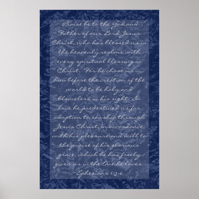 Poster versets bibliques sur la famille Ephésiens 1:3-6 (Devant)