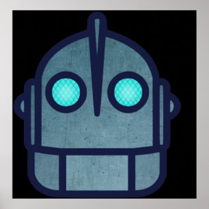 Poster Version de la nuit de la tête géante en fer