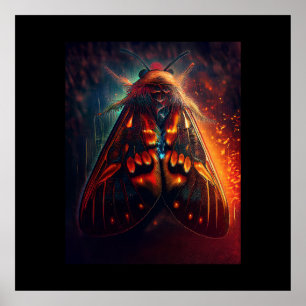 Poster Version Fantastique D'un Papillon Tigre Au Visage 
